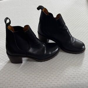 Frye Black Leather Ankle Booties